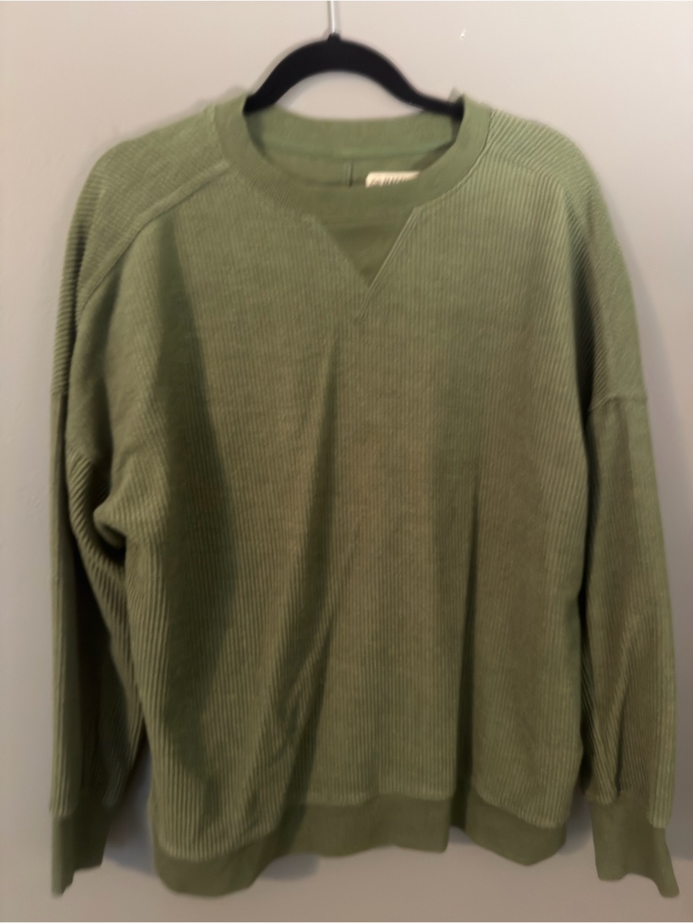 Magellan Outdoors Olive Crewneck Ribbed Pullover